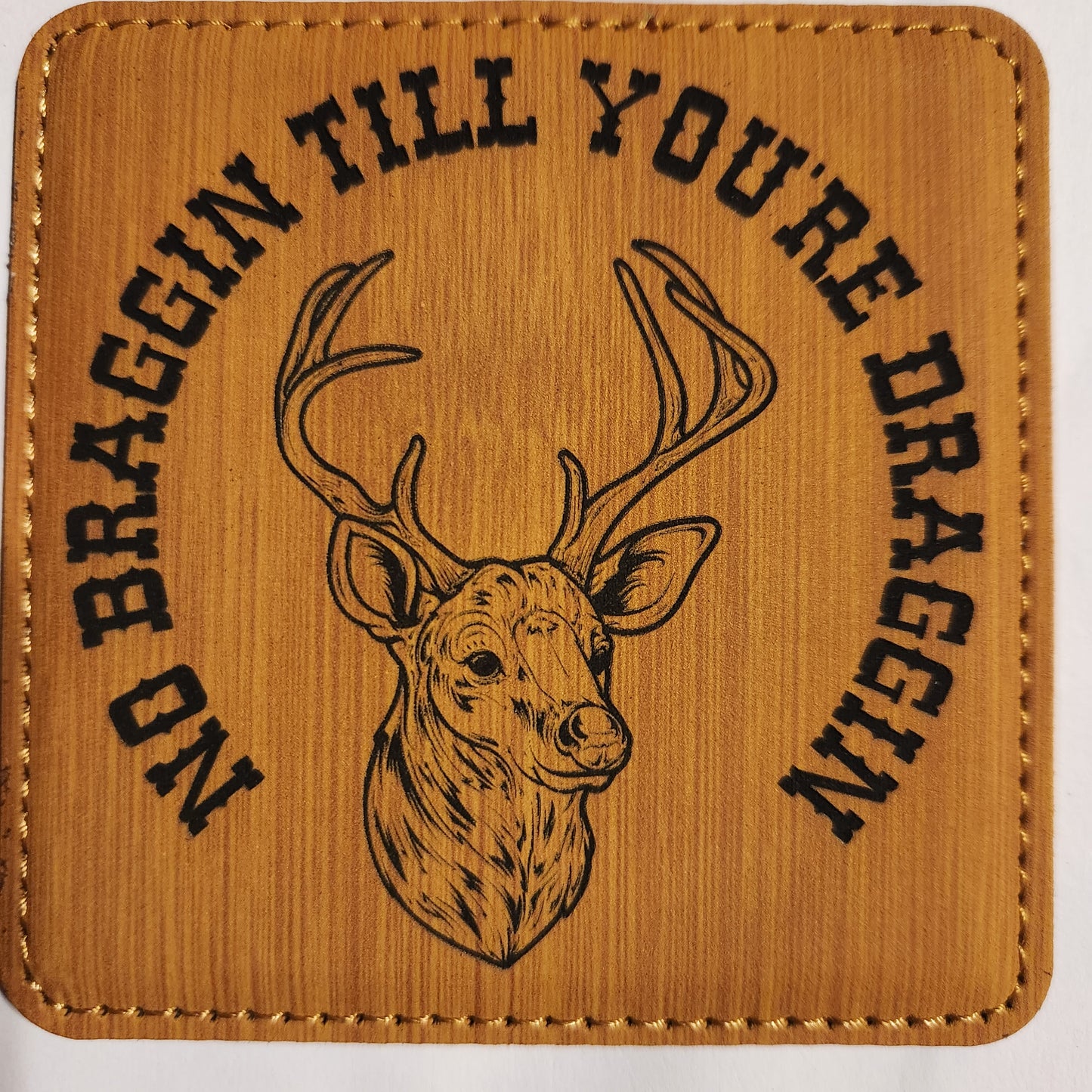 Laser engraved leather coasters