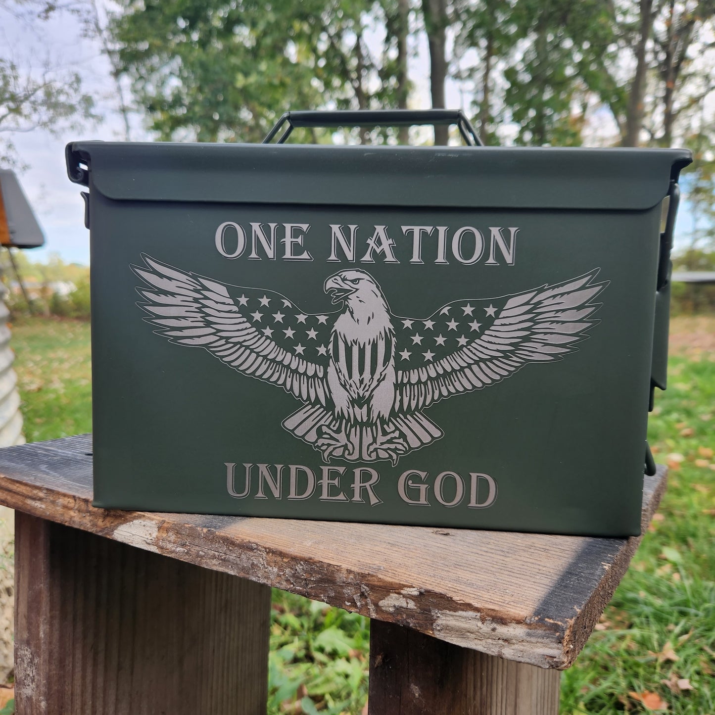 Waterproof One Nation Under God .50 Ammo Can
