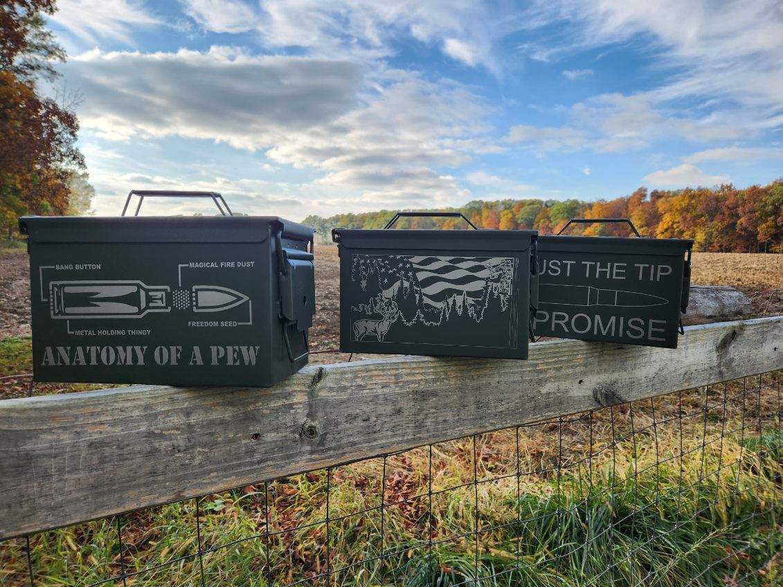 Waterproof .50 Ammo Can engraved with the Second Amendment